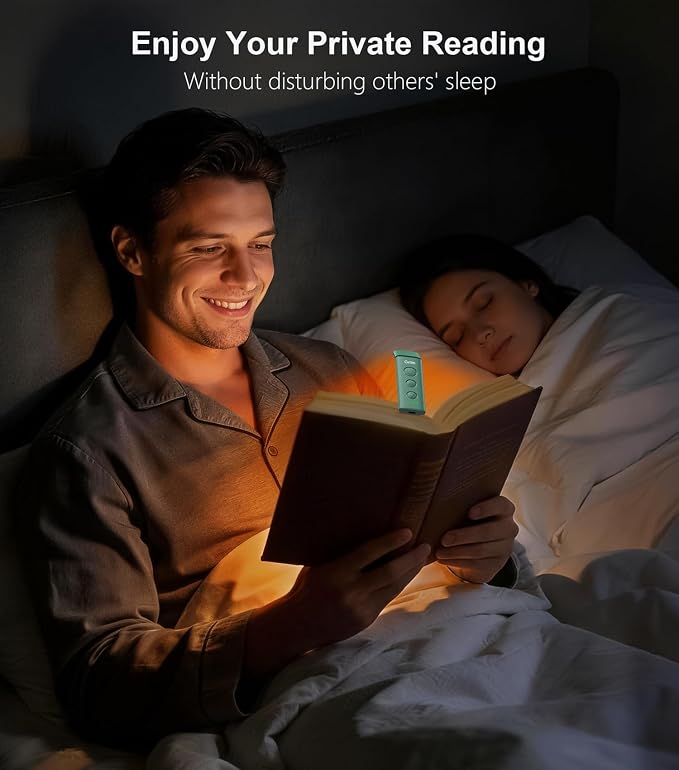 Gritin Book Light Rechargeable, Clip on LED Reading Light for Books in Bed