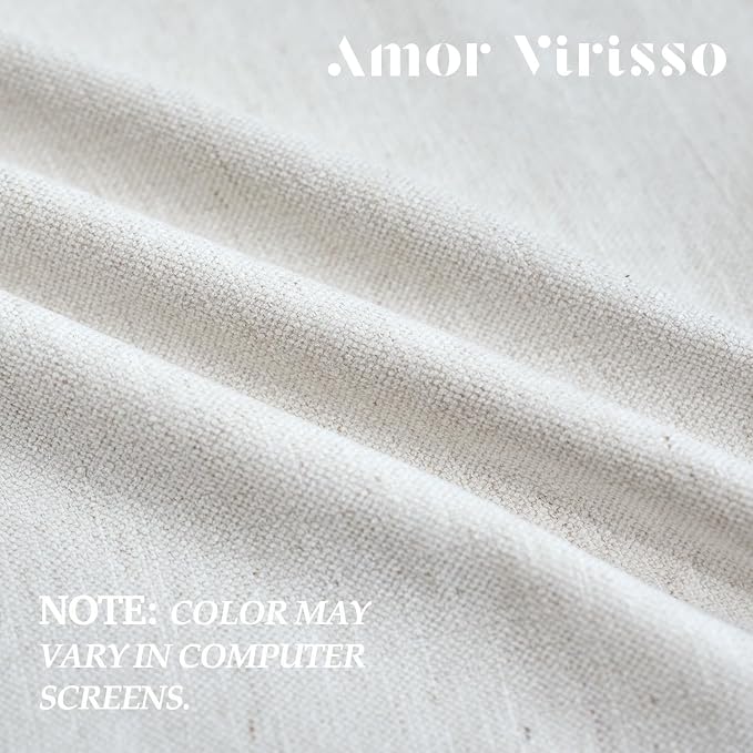Amor Virisso Fringe Throw Pillow Covers 20x20 Set of 2 Boho Neutral Farmhouse Decorative Pillow Covers with Tassels for Couch Sofa Bed, Cream White
