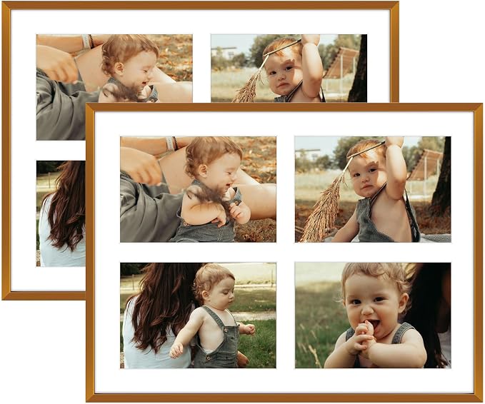 Golden State Art 12x16 Collage Frame w/Mat for 4 5x7 Photos Bronze 2 Pack