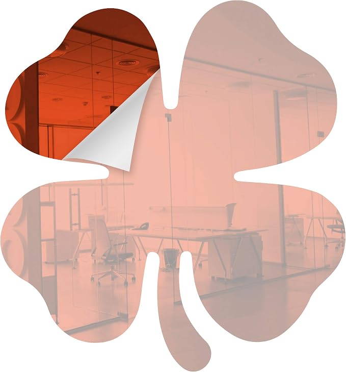 Marketing Holders Acrylic Mirror 10" Wide Shamrock Orange .118" Thick No Adhesive Reflective Pieces Perfect for DIY Arts and Crafts School Projects Home or Office Decor Special Events