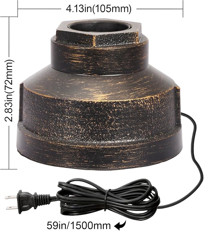 Small Touch Control Table Lamp Base, Industrial Touch Light Vintage Edison Bulb Base, Dimmable Bedside Nightstand Accent Light for Living Room Bedroom, Antique Steampunk Style
