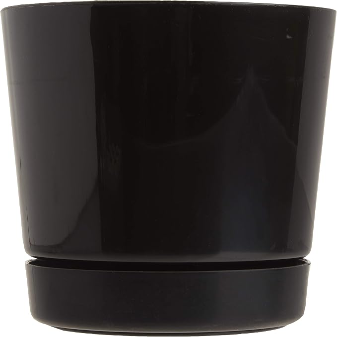 Novelty Majestic Full Depth Round Cylinder Pot, Glossy Black, 6-Inch (10068)