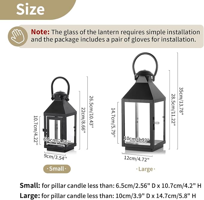 NUPTIO Garden Lantern for Pillar Candles: Vintage Metal Candle Holder
