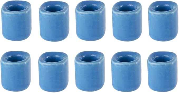 Mega Candles 10 pcs Light Blue Ceramic Chime Ritual Spell Candle Holders, Great for Casting Chimes, Rituals, Spells, Vigil, Witchcraft, Wiccan Supplies & More