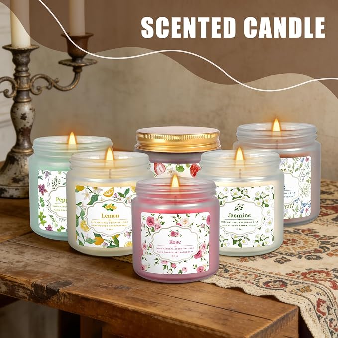 YOROXRG 12 Pack Scented Candles with Added Natural Essential Oils, 3.05oz, Suitable for Various Festivals, Parties, Yoga, and Home Scene