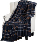 Halloween Fall Fleece Throw Blanket, Black White Orange Plaid, 50x60 | Ultra-soft cozy flannel fleece, for sofa bed couch chair & dorms, spooky Halloween décor, durable and machine washable.