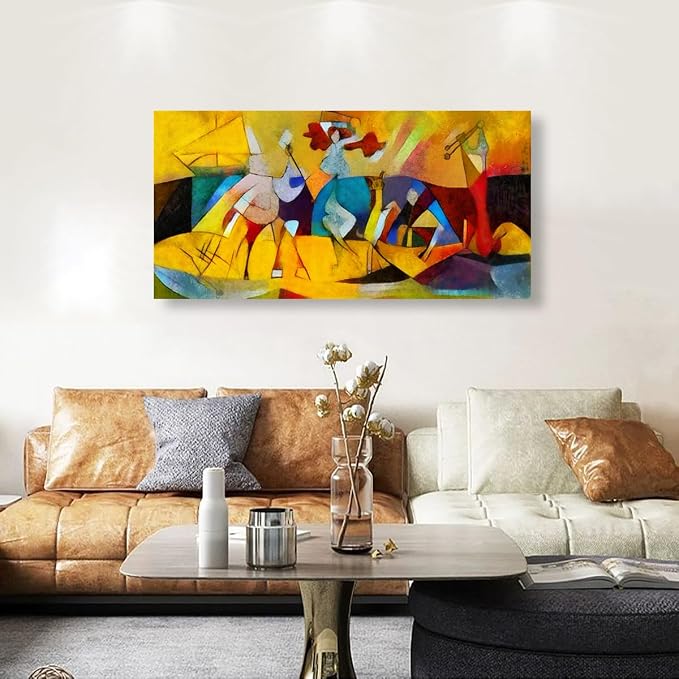 Color Block Line Abstract Wall Art Bedroom Wall Decor Living Room,Canvas Wall Art Office Farmhouse Paintings Artwork Modern Imagination Brown Red Yellow Wall Art Prints Pictures 20 * 40inch