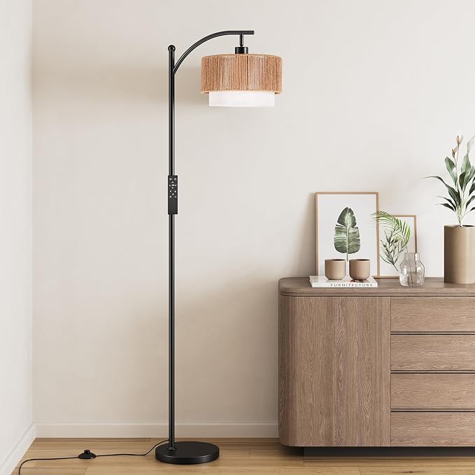 SUNMORY Arc Floor Lamps for Living Room with 12W Remote and Dimmable Bulb