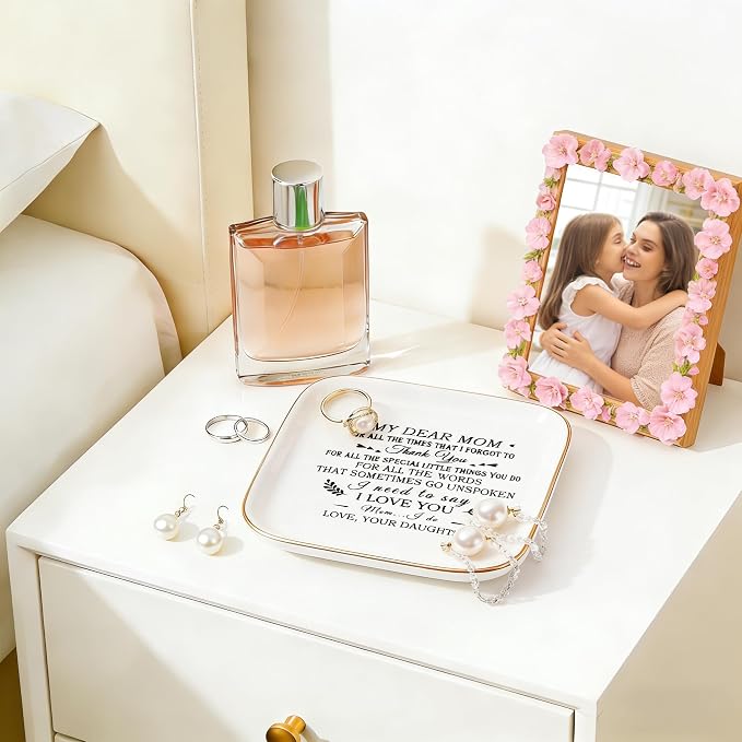 Mom Gifts from Daughter - Ring Dish for Mom Mothers Day Birthday Christmas