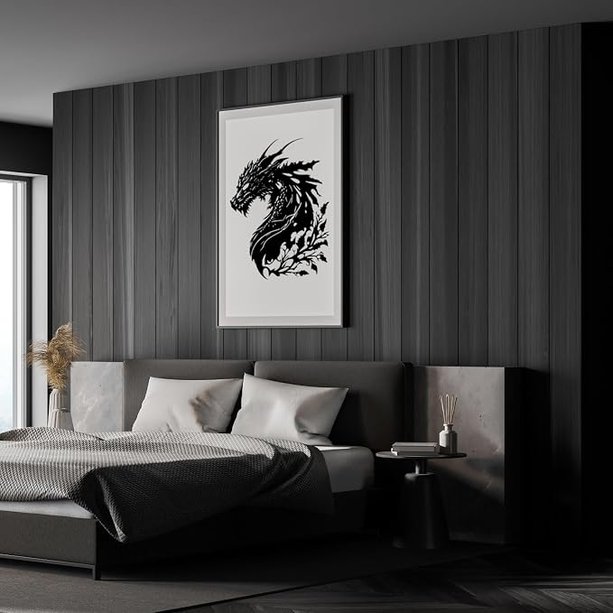 Dragon Metal Wall Decor Medieval Fantasy Art for Bedroom Living Room Office Man Cave, Room Decorations for Men Ideal Gifts for Dragon Lovers