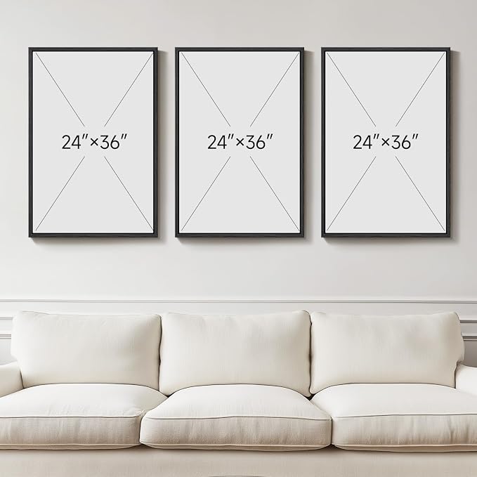 Large Framed Beige Blue Abstract Wall Art for Living Room, 3 Piece 24x36 In | Geometric pictures, Canvas prints, Wood frame, Modern artwork, Minimalist painting, Wall decor for dining room bedroom office