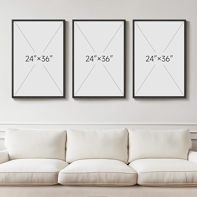 Large Framed Green White Abstract Wall Art for Living Room, 3 Piece 24x36 | Modern pictures, Canvas prints, Wood frame, Minimalist wall paintings, Wall decor for hallway dining room bedroom home office