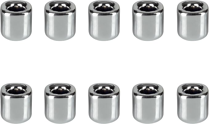 Mega Candles 10 pcs Silver 1/2 Inch Diameter Ceramic Chime Ritual Spell Candle Holders, Great for Casting Chimes, Meditation, Rituals, Spells, Vigil, Witchcraft, Wiccan Supplies