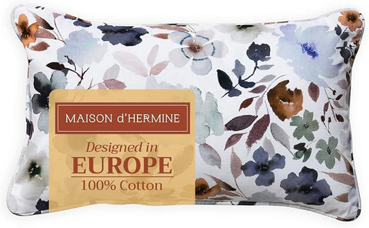 Maison d' Hermine Throw Pillow Covers 100% Cotton (12" x 20" - Pack of 1)