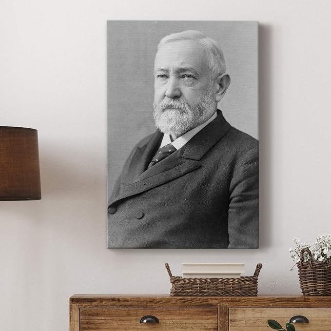 Renditions Gallery Benjamin Harrison Presidental Portrait Wall Art, Premium Gallery Wrapped Canvas Decor, Ready to Hang, 18 in H x 12 in W, Made in America Print