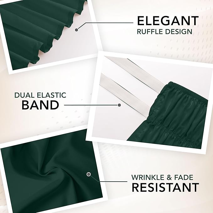 Wrap Around King Bed Skirt, Easy Fit Elastic Belt, 16 Inch Drop, Grey | No Mattress Lifting, Stay-Put Design, Adjustable Buckle & Elastic Belt, Wrinkle & Fade Resistant, Brushed Microfiber