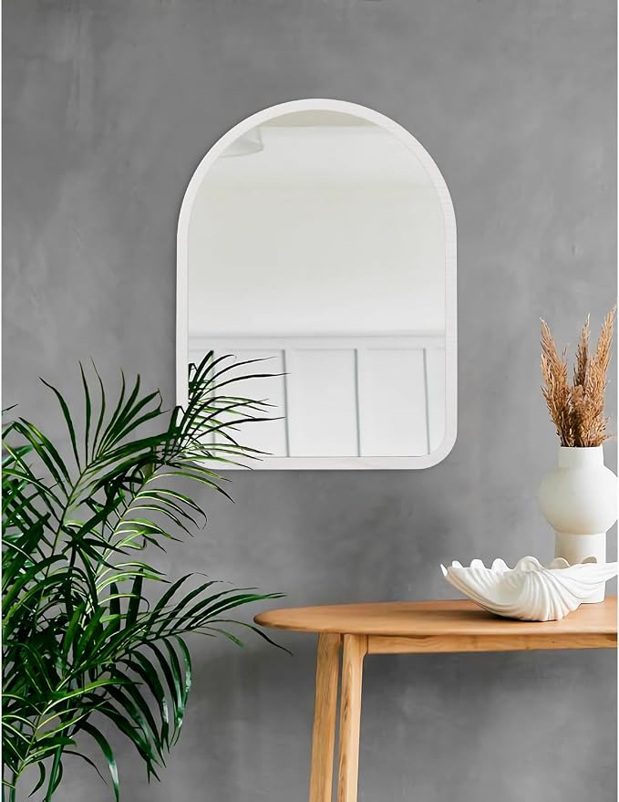 Arch Mirror, Rustic Wall Mounted Wood Frame Vintage Mirrors, Decor Farmhouse for Entryway Bedroom Bathroom Living Room Large 20"×16"