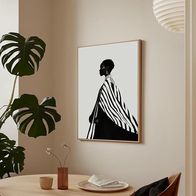 Black Female Picture Printing African American Girl Poster 16x24IN Unframed | Black African American Women Picture Wall Art Modern Cultural Wall Art for Apartment Living Room Bedroom Office Home Decor