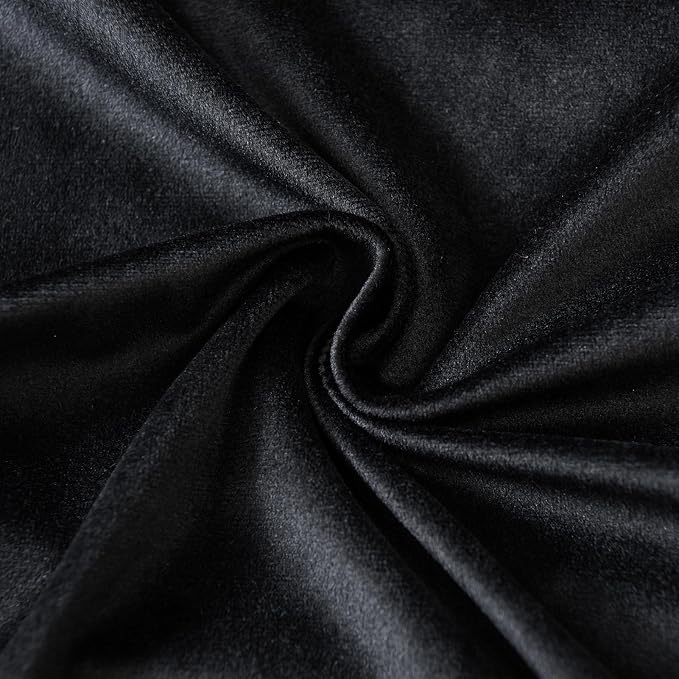 12x20 Lumbar Velvet Throw Pillow Covers Set of 2 for Couch Sofa Bed,Black