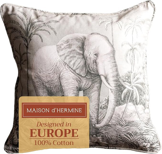 Maison d' Hermine Throw Pillow Covers 100% Cotton (18" x 18" - Pack of 1)