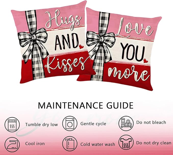 ONFAON Valentines Day Decorations-Valentines Pillow Covers 18x18 inch Set of 4 Valentine Stripes Wedding Cushion Case Decoration for Sofa Couch