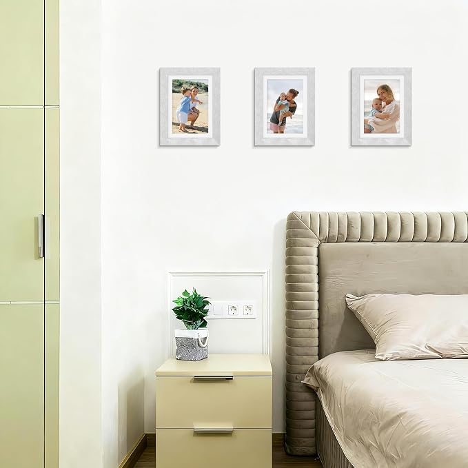 Picrit 5x7 Picture Frame Set of 12, Modern Gallery Wall Frames, Silver