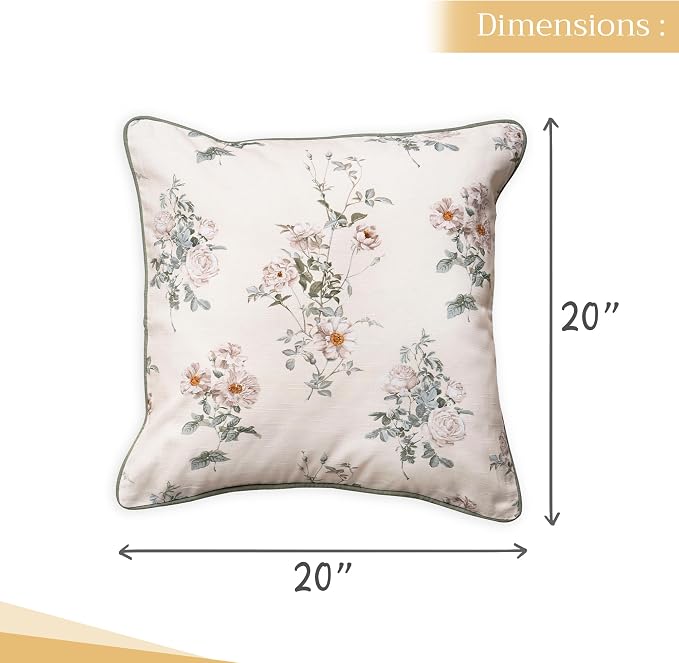 Maison d' Hermine Throw Pillow Covers 100% Cotton (20" x 20" - Pack of 1)