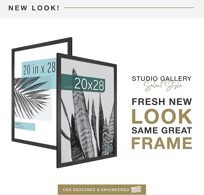 MCS Studio Gallery Poster Frame, 20x28, Black Woodgrain, 1-Pack