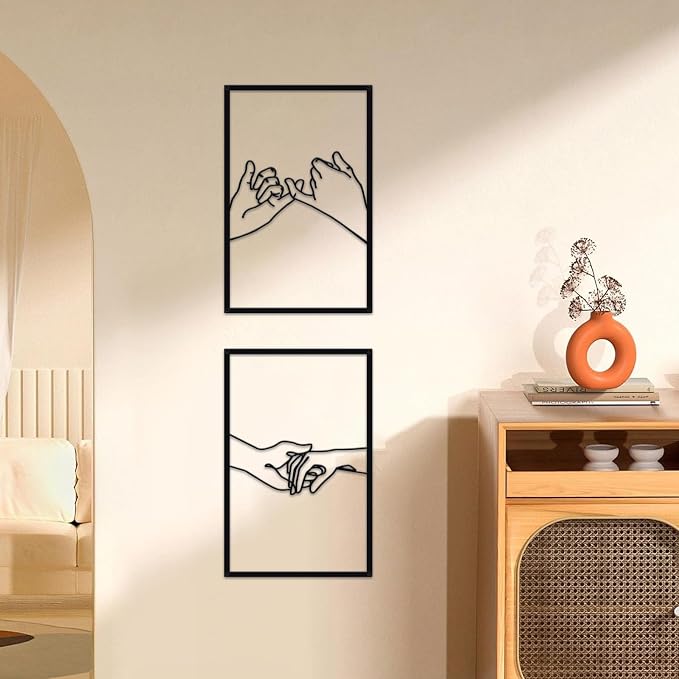 Minimalist Lines Female Body Hand Shape Metal Wall Art Decor,Modern Abstract Line Home Wall Sculptures, Accent Women Hanging Wall Sign for Bedroom Living Room Kitchen Decor | Modern Abstract Line Home Wall Sculptures, Accent Women Hanging Wall Sign for...