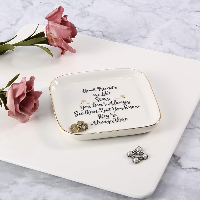 Ring Dish Jewelry Tray for Friend Mom Sister Maid of Honor,Birthday Mother's Day Christmas Gifts
