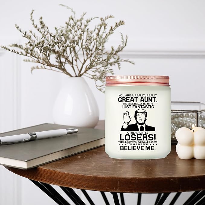 Maybeone Mothers Day Aunt Gifts from Niece Nephew - Christmas Birthday Gift for Aunt - Lavender Scented Candle