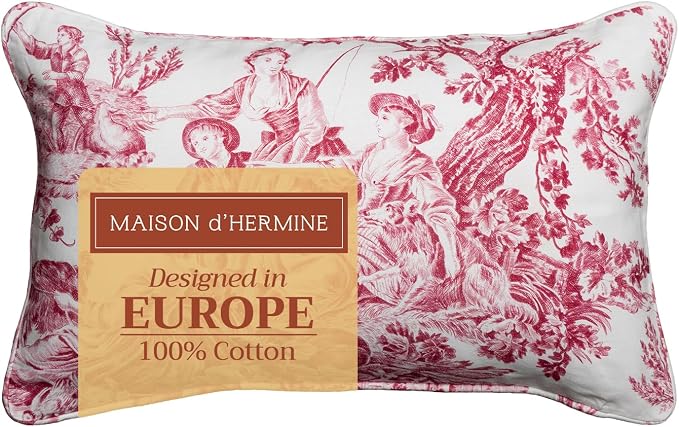 Maison d' Hermine Throw Pillow Covers 100% Cotton (12" x 20" - Pack of 1)