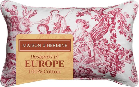 Maison d' Hermine Throw Pillow Covers 100% Cotton (12" x 20" - Pack of 1)
