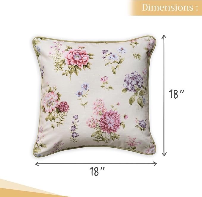 Maison d' Hermine Throw Pillow Covers 100% Cotton (18" x 18" - Pack of 1)