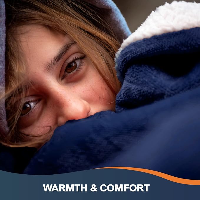 Walensee Sherpa Fleece Blanket (Queen Size 90”x90” Navy) Plush Throw Fuzzy Super Soft Reversible Microfiber Flannel Blankets for Couch, Bed, Sofa Ultra Luxurious Warm and Cozy for All Seasons