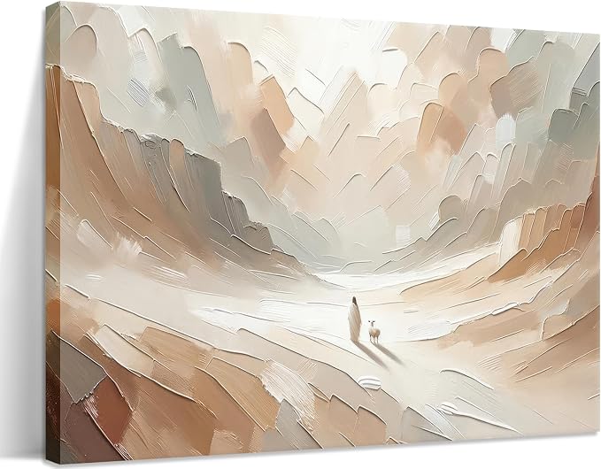 Jesus Leaves the 99 Sheep Canvas Wall Art, Christian Jesus Lamb Wall Decor Painting, The Lost Sheep Bible of Parable Posters Prints for Living & Prayer Room Church Home Decor 24x36 In Framed