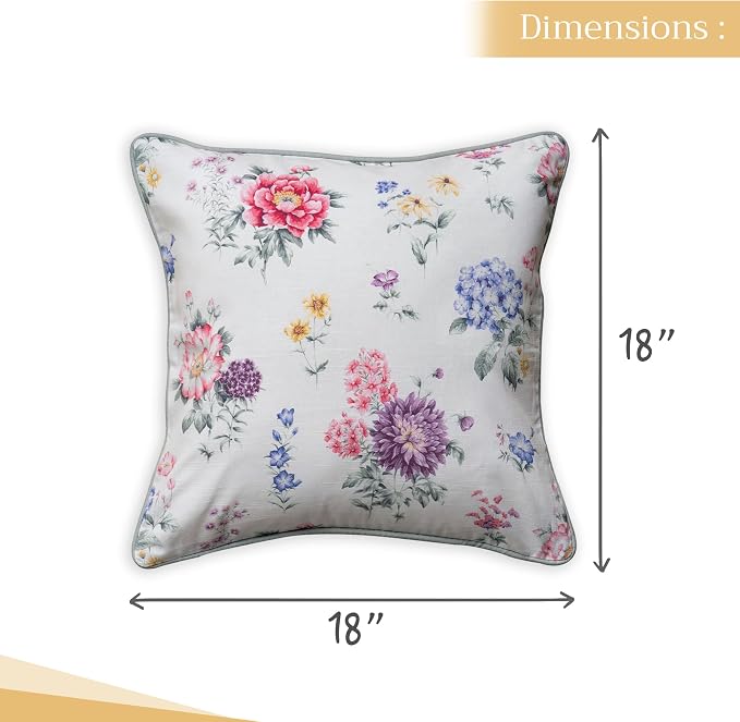 Maison d' Hermine Throw Pillow Covers 100% Cotton (18" x 18" - Pack of 1)