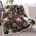 BlessLiving Fuzzy Dog Blanket for Kids Adults Cute Puppy Fleece Blanket Reversible Animal Pattern Sherpa Throw (Pit Bull,King, 108x 90 Inches)