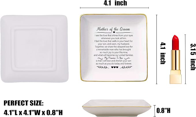 Topthink Ring Dish Gifts for Mother of the Groom from Bride-I See the Love That Shines-Wedding Gift for Mother of the Groom-Bridal Shower Gift-Ceramic Jewelry Holder Ring Dish Trinket Box Tray