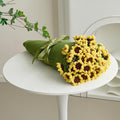 Longhui bedding Crochet Flower Bouquet Throw Blanket, Handmade Knitted Blanket with Sunflower, Cute Romantic Gift for Her Girlfriend Mom Mother’s Day Valentine Wedding Anniversary Birthday, 40 Inches