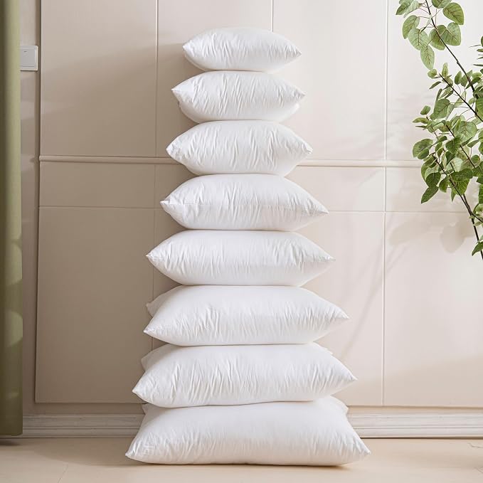 JUSPURBET Soft 30x30 inch Throw Pillow Insert for Sofa Couch and Bedroom Square Cushion Stuff with 100% Cotton Cover Pillow Form of Decorative Cushion