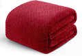 Exclusivo Mezcla Soft Waffle Fleece Bed Blanket Twin Size, Deep Red | Lightweight Plush Blanket for Bed, Couch, Sofa, Cozy Fluffy Design for Bedroom, Guest Room, All Season, 60x80 Inches