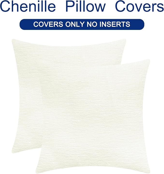 CaliTime Decorative Couch Throw Pillow Covers 16 X 16 Inches Cream