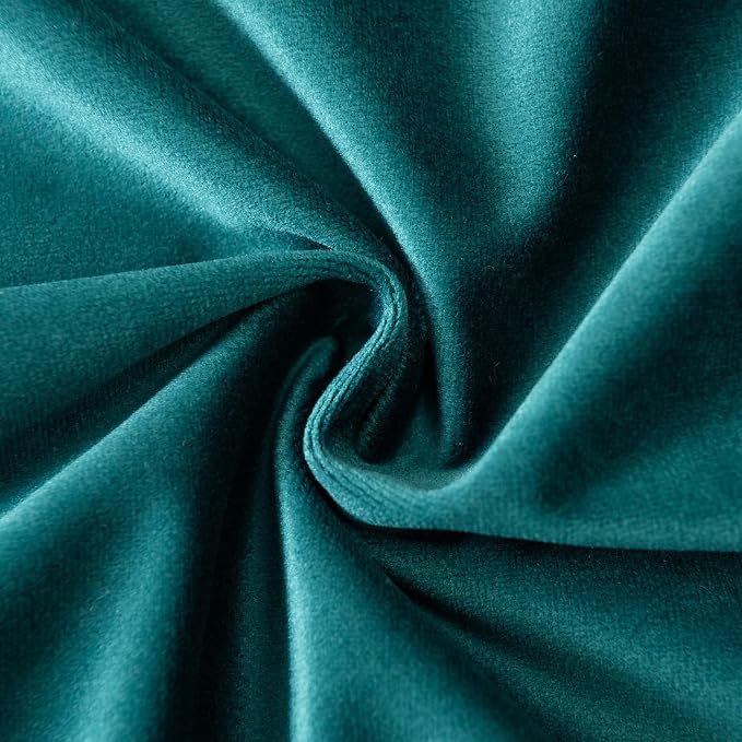JUSPURBET 28x28 Euro Velvet Throw Pillow Covers Set of 2,Peacock Blue