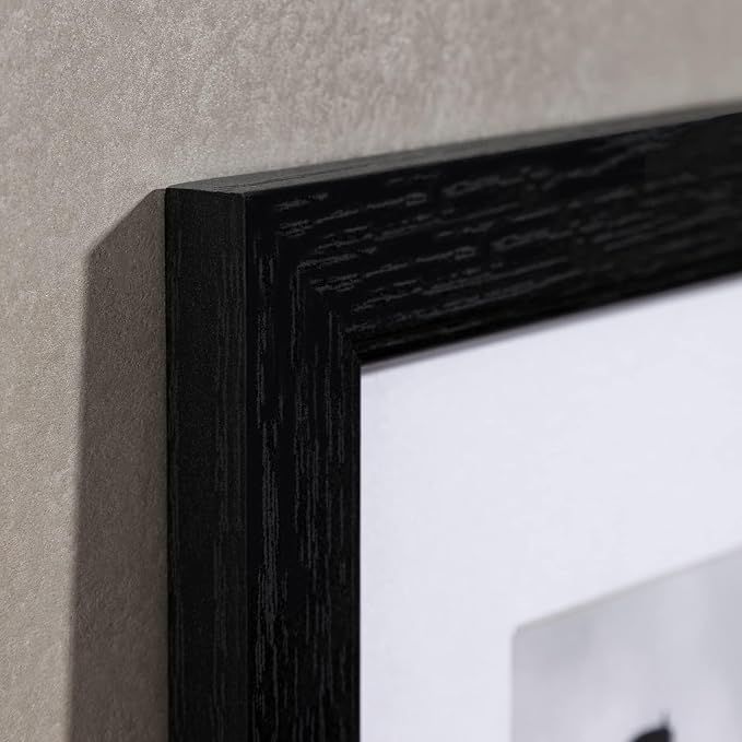 eletecpro Picture Frames Set of 9, 10x10 in, Acrylic Cover, Black | Display Photo 5x5 with Mat or 10x10 without, Square Gallery Collage, Wall Mount, Minimalist Home Decor, Engineered Wood
