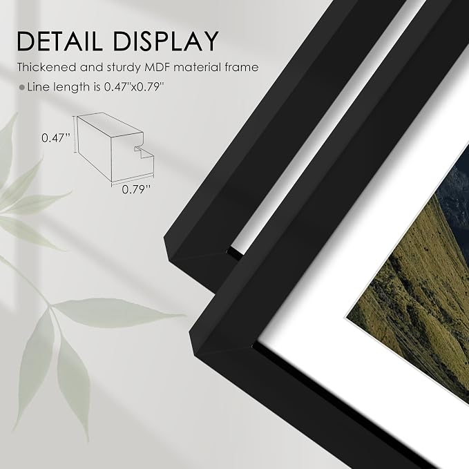 8.5x11 Picture Frame Sef of 10, for Wall Gallery Decor, Black | Display Pictures 6x8 with Mat or 8.5 x 11 Without Mat, Hanging or Tabletop Display, Photo Frame Collage