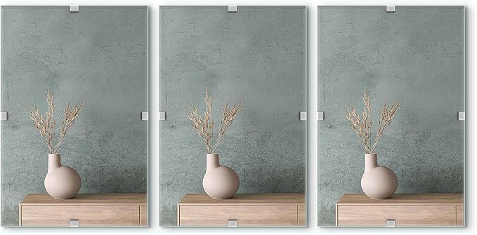 Golden State Art, 4x6 Glass Clip Picture Frame 3 Pack
