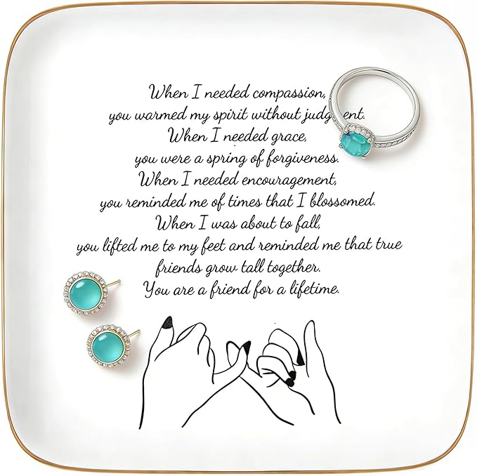 Friend Birthday Gifts for Women, Jewelry Dish, Lifetime Friendship Gifts