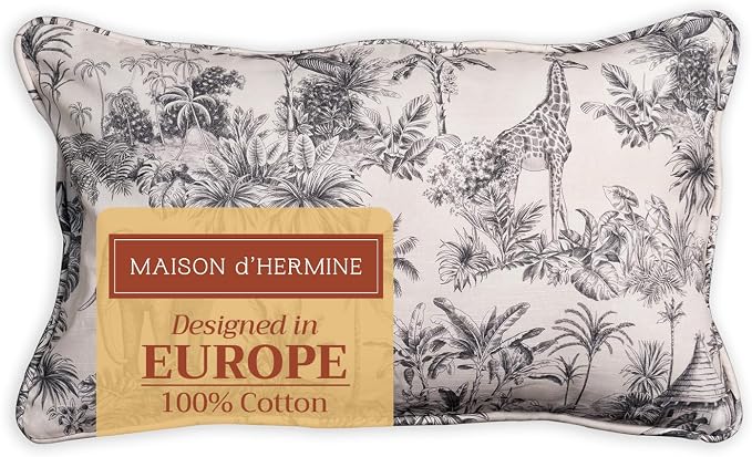 Maison d' Hermine Throw Pillow Covers 100% Cotton (12" x 20" - Pack of 1)