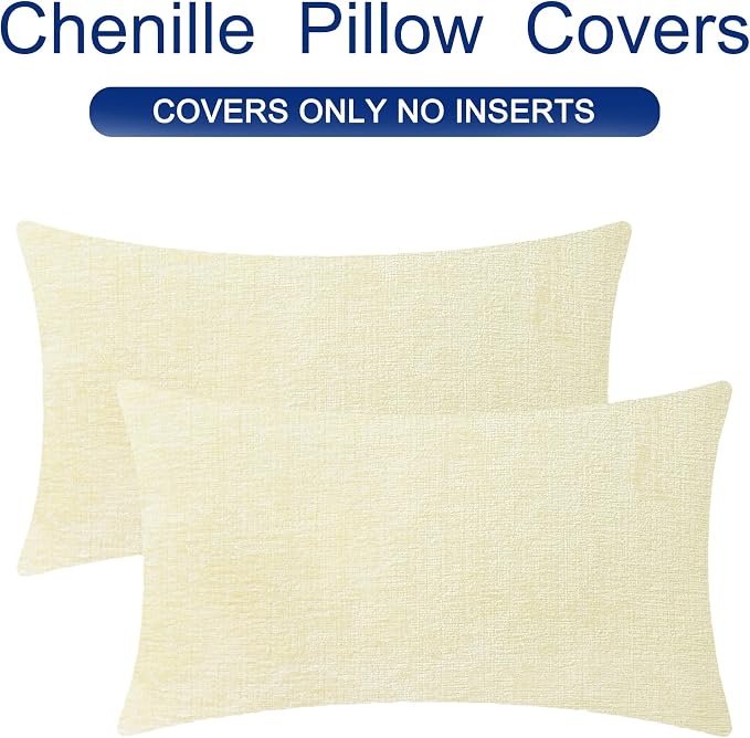 CaliTime Decorative Couch Throw Pillow Covers 26 X 16 Inches Beige